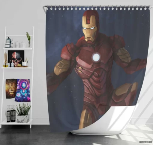 Iron Man Marvel Brilliant Innovator Comic Shower Curtain