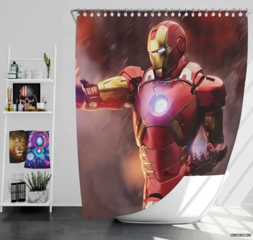 Iron Man Marvel Enduring Spirit Comic Shower Curtain