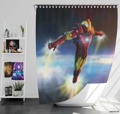 Iron Man Marvel Genius Inventor Comic Shower Curtain