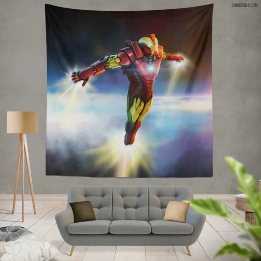 Iron Man Marvel Genius Inventor Comic Wall Tapestry