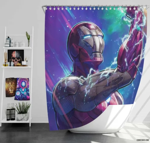 Iron Man Marvel Genius Legacy Comic Shower Curtain