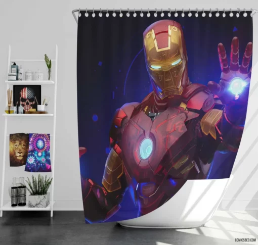 Iron Man Marvel Heroic Tale Comic Shower Curtain