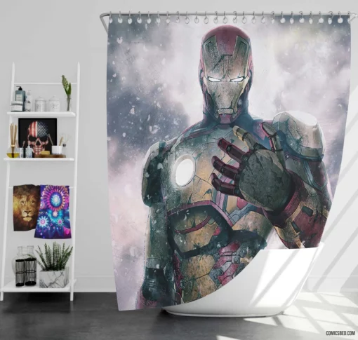 Iron Man Marvel Ingenious Legacy Comic Shower Curtain