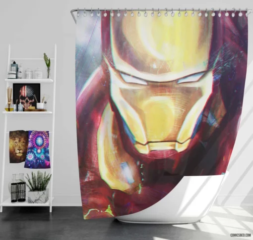 Iron Man Marvel Ingenious Vision Comic Shower Curtain