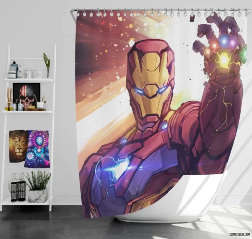 Iron Man Marvel Inventive Genius Comic Shower Curtain