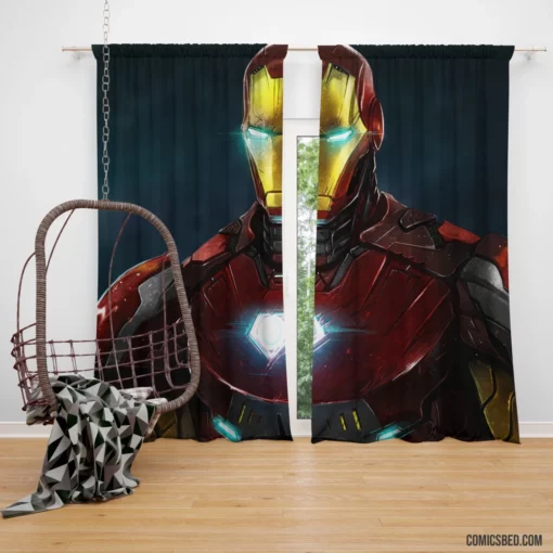 Iron Man Marvel Tech Avenger Comic Curtain