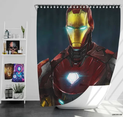 Iron Man Marvel Tech Avenger Comic Shower Curtain