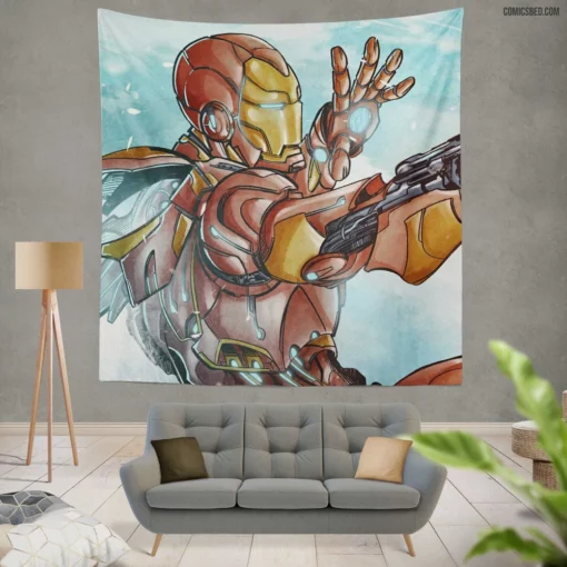 Iron Man Marvel Tech Genius Comic Wall Tapestry