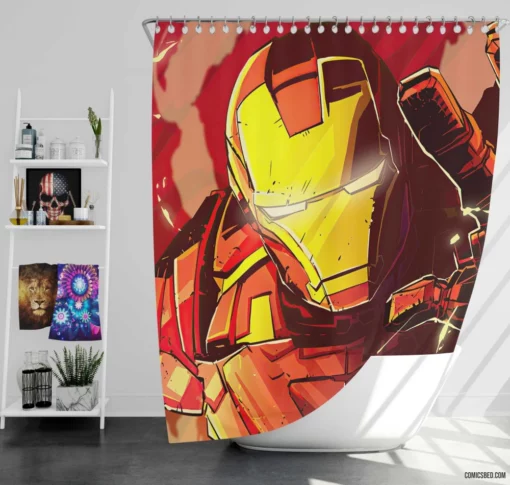 Iron Man Marvel Tech Innovator Comic Shower Curtain