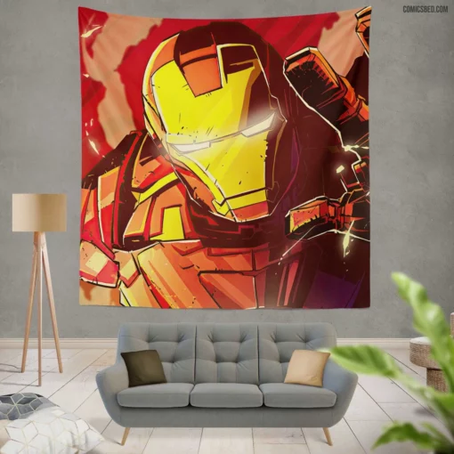 Iron Man Marvel Tech Innovator Comic Wall Tapestry