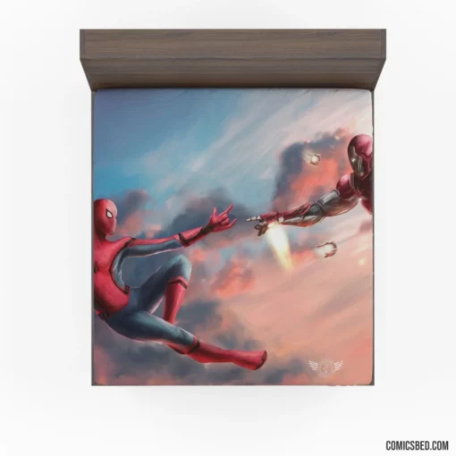 Iron Man Spider-Man Marvel Duo Comic Fitted Sheet 1