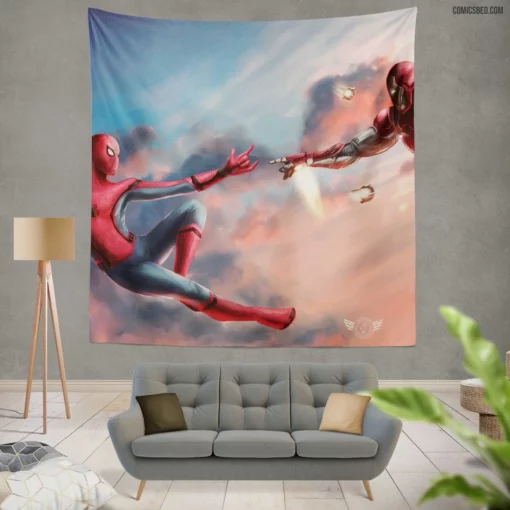 Iron Man Spider-Man Marvel Duo Comic Wall Tapestry