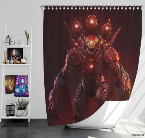 Iron Man Tech Genius Hero Comic Shower Curtain