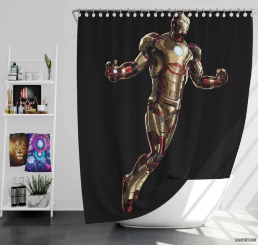 Iron Man Techno Adventures Comic Shower Curtain