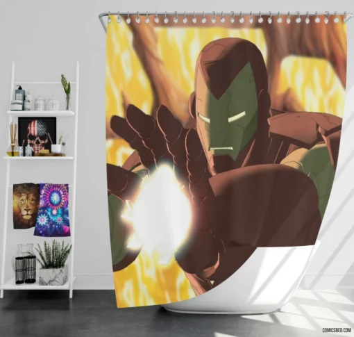 Iron Man Technological Triumphs Continue Comic Shower Curtain