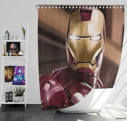 Iron Man Tony Stark Adventure Comic Shower Curtain