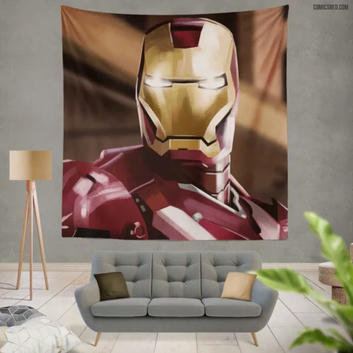 Iron Man Tony Stark Adventure Comic Wall Tapestry