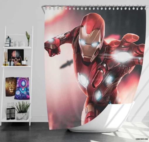 Iron Man Tony Stark Adventures Comic Shower Curtain