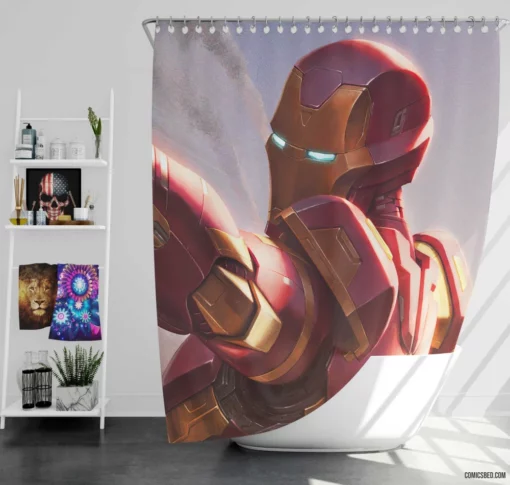 Iron Man Tony Stark Enduring Spirit Comic Shower Curtain