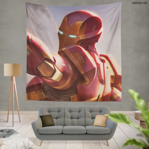 Iron Man Tony Stark Enduring Spirit Comic Wall Tapestry