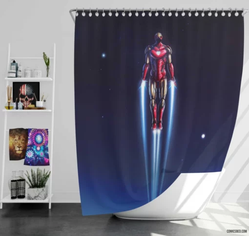 Iron Man Tony Stark Epic Odyssey Comic Shower Curtain