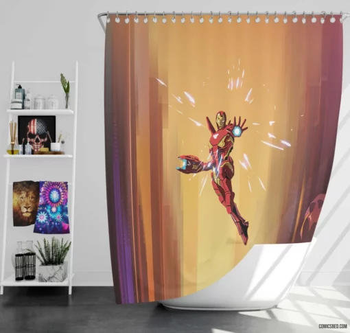 Iron Man Tony Stark Exploits Comic Shower Curtain