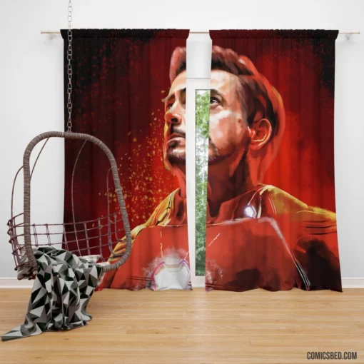 Iron Man Tony Stark Genius Comic Curtain