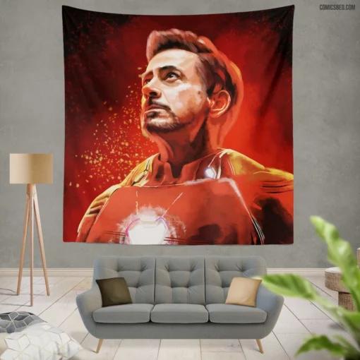 Iron Man Tony Stark Genius Comic Wall Tapestry