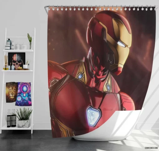 Iron Man Tony Stark Heroic Saga Comic Shower Curtain