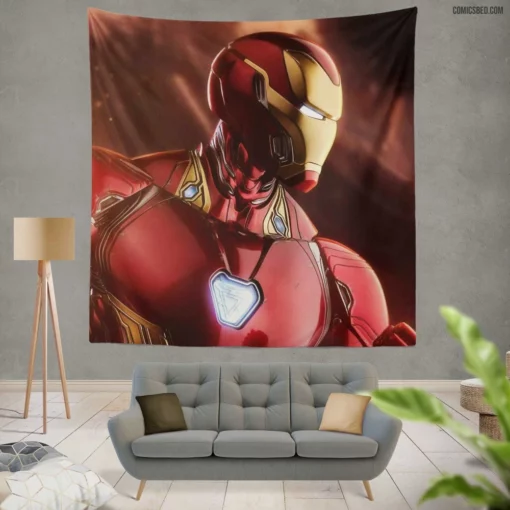 Iron Man Tony Stark Heroic Saga Comic Wall Tapestry