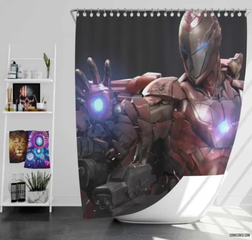 Iron Man Tony Stark Heroic Tale Comic Shower Curtain