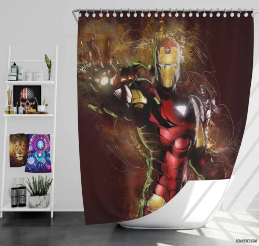 Iron Man Tony Stark Journey Marvel Comic Shower Curtain