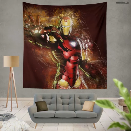 Iron Man Tony Stark Journey Marvel Comic Wall Tapestry