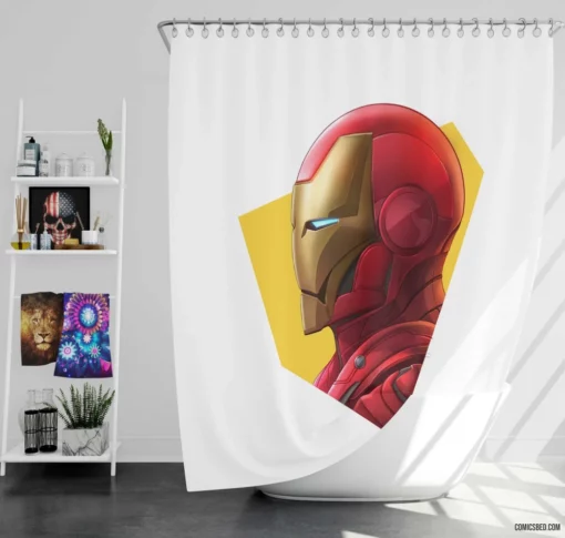 Iron Man Tony Stark Legendary Legacy Comic Shower Curtain