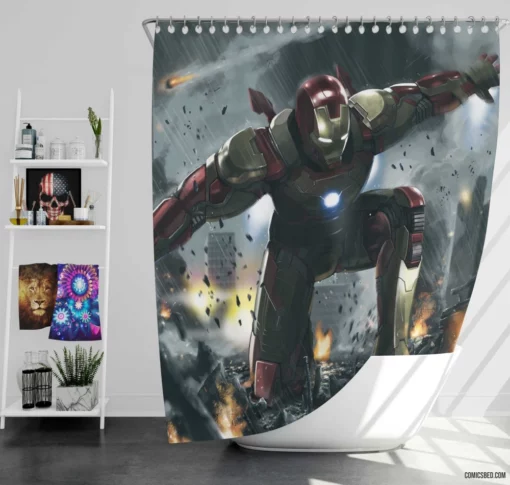 Iron Man Tony Stark Perpetual Legacy Comic Shower Curtain