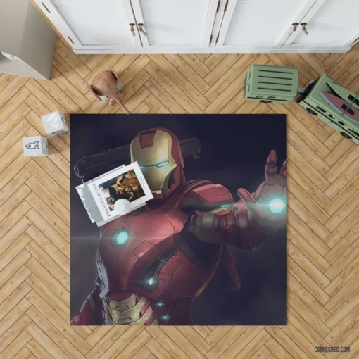 Iron Man Tony Stark Quest Comic Rug