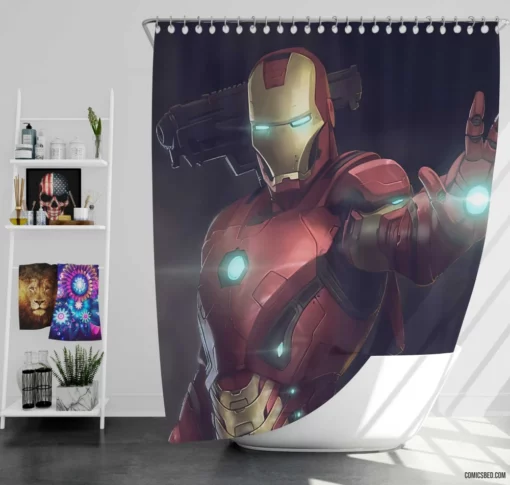 Iron Man Tony Stark Quest Comic Shower Curtain