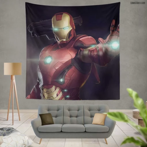 Iron Man Tony Stark Quest Comic Wall Tapestry