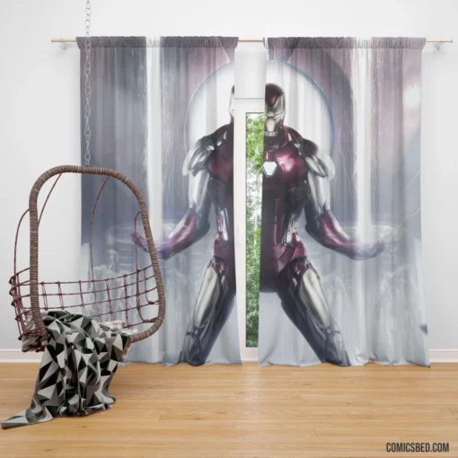 Iron Man Tony Stark Resilient Heart Comic Curtain