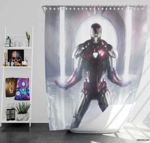 Iron Man Tony Stark Resilient Heart Comic Shower Curtain