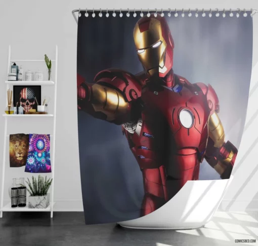 Iron Man Tony Stark Timeless Story Comic Shower Curtain