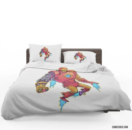 Iron Man Tony Stark Unyielding Spirit Comic Bedding Set