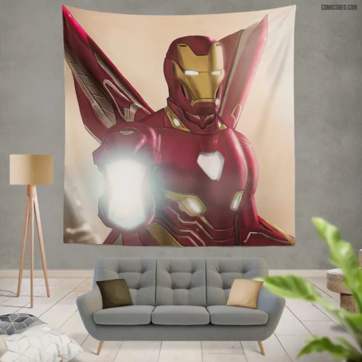 Iron Man Tony Stark Valiant Path Comic Wall Tapestry