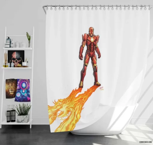 Iron Man Unleashed Marvel Armored Avenger Comic Shower Curtain