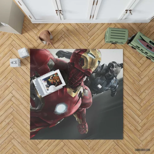 Iron Man War Machine Armored Heroes Comic Rug