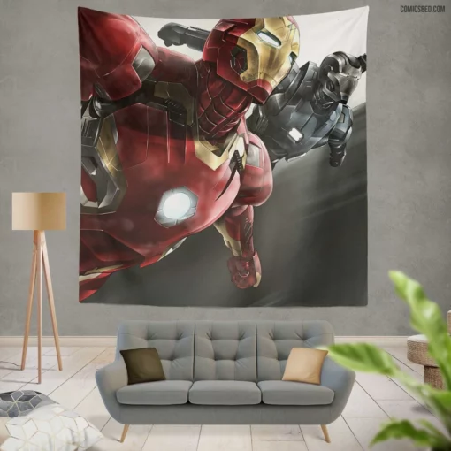 Iron Man War Machine Armored Heroes Comic Wall Tapestry