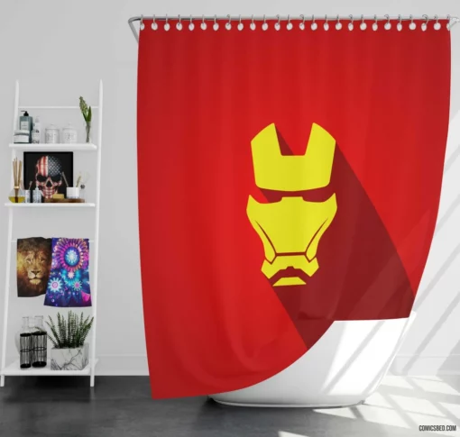 Iron Man with Shadow Marvel Hero Comic Shower Curtain