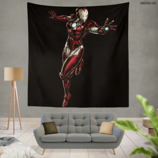 Iron Woman Comics Rescue Pepper Potts Marvel Wall Tapestry