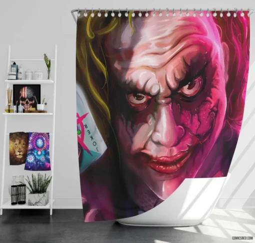 Joker Card Anarchy Symbol DC Trickster Comic Shower Curtain