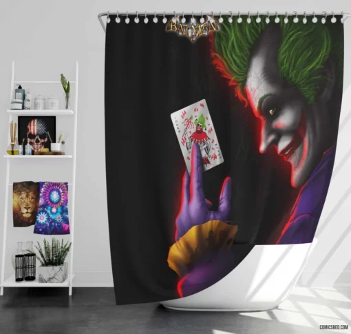 Joker Chaos Gotham Mad Villain Comic Shower Curtain